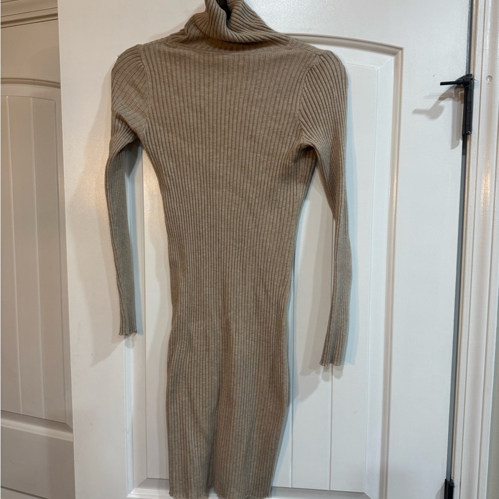 SHEIN Tan Ribbed Mini Dress - Picture 2 of 3